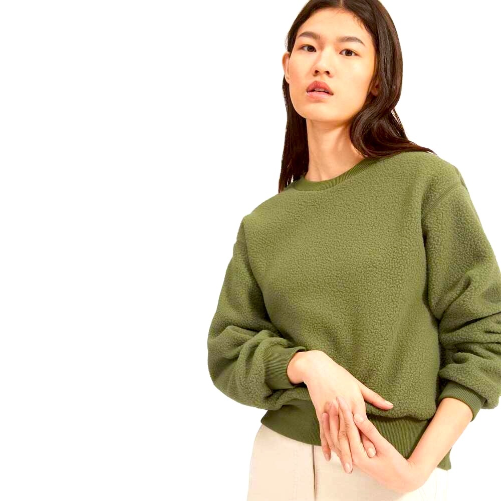 *EVERLANE*  The ReNew Fleece Oversized Sweatshirt Green Base - Size S